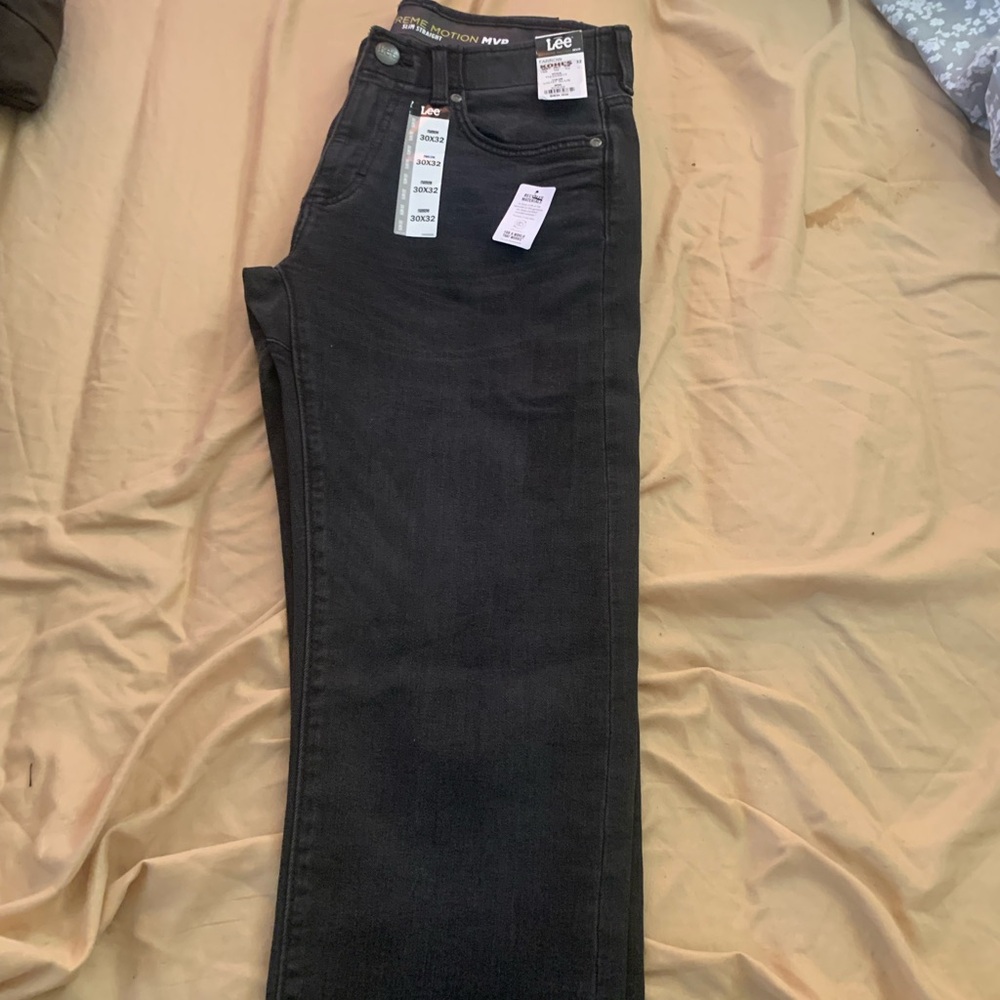 Lee Men's Dark Gray Slim Straight Jeans
